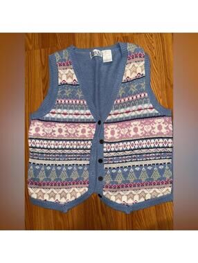 Vintage Fair Isle Button Down Sweater Vest